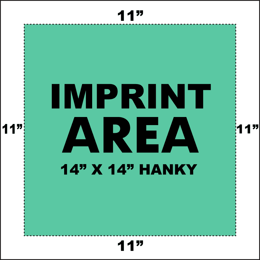 IMPRINT AREA 14 X 14 HANKY