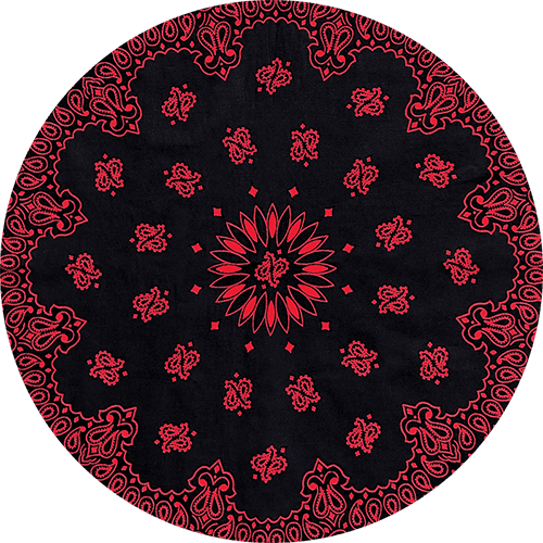 ROUND ICON SHOWING BLACK-RED PATTERN