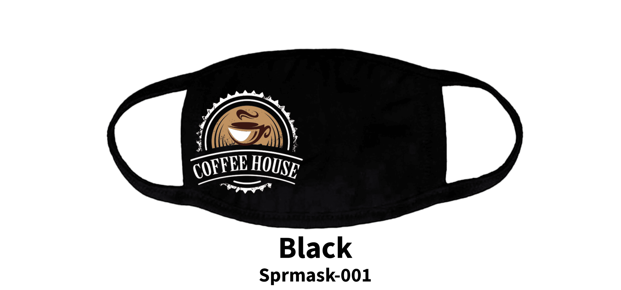 black mask with logo