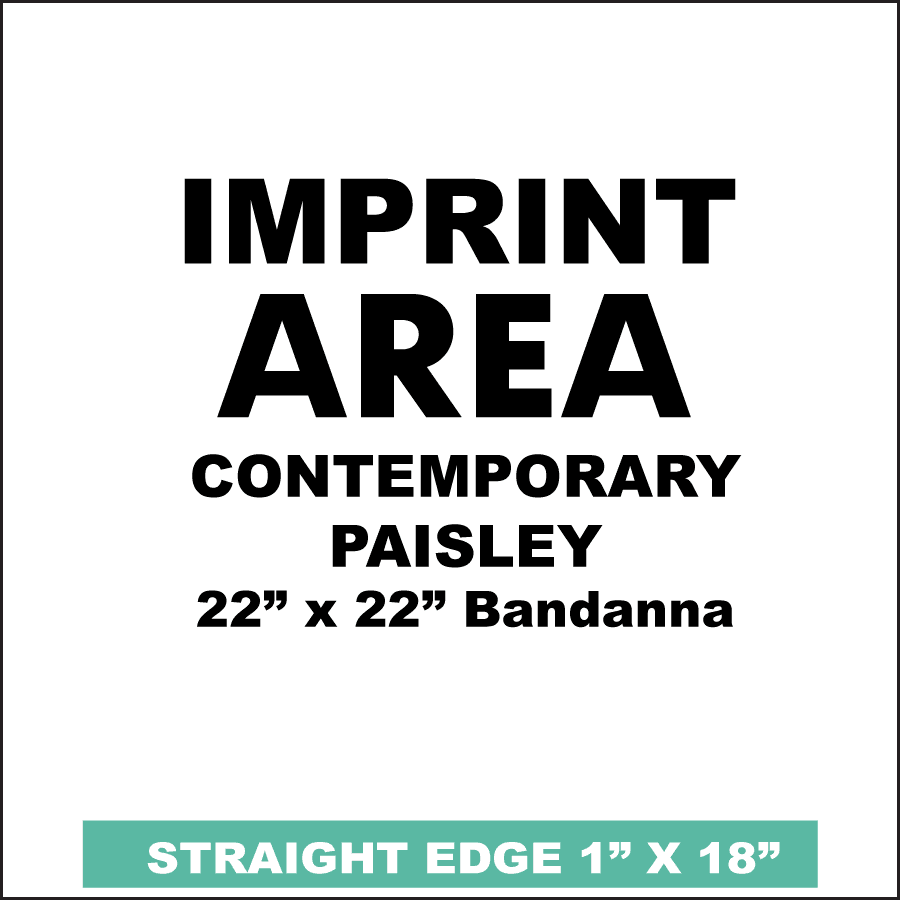 27" Bandana imprint area contemporary paisley